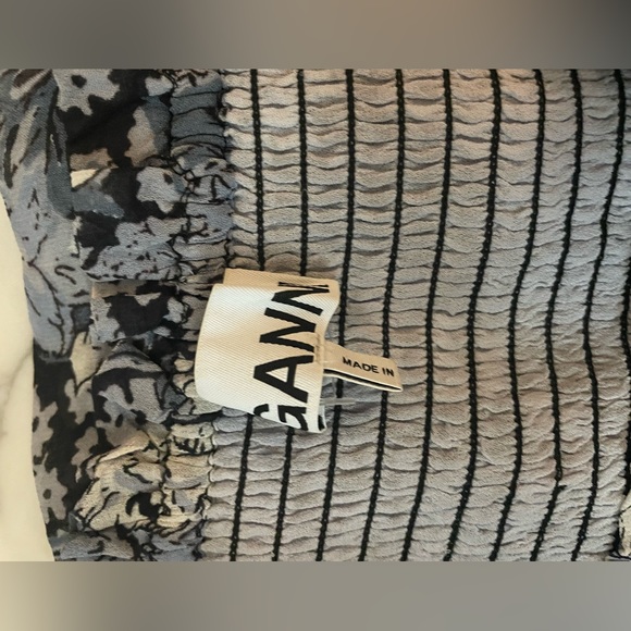 Ganni Smocked Floral Skirt Size 40 - Picture 3 of 5